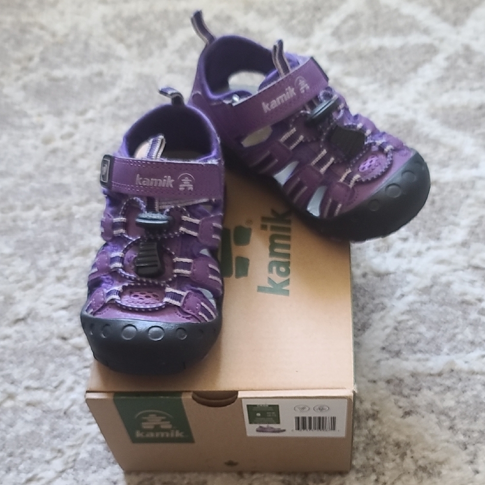 2 for $75 - kamik Toddler Girls Size 8 - Purple Crab Closed Sandals with Rubber